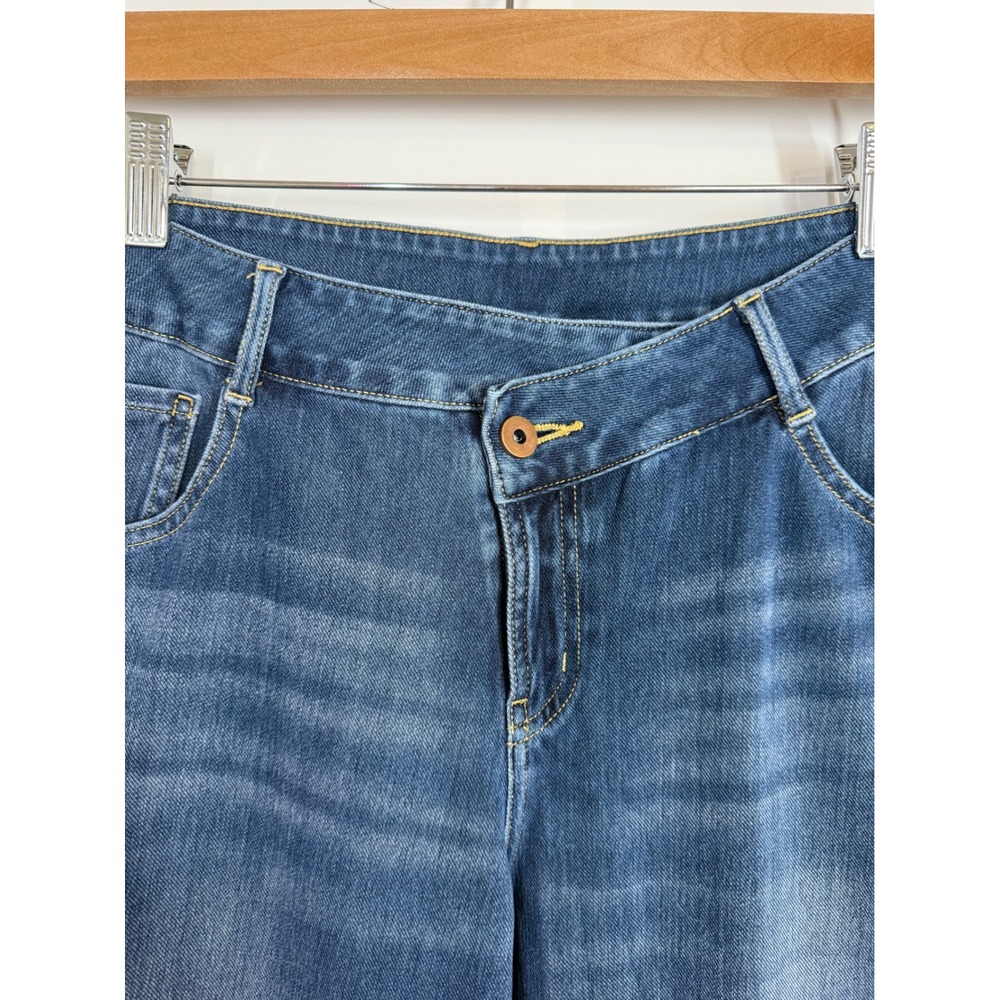 Halara Flex Asymmetric Crossover Waist‎ Baggy Wide Leg Jeans Size L Regular - Picture 7 of 13